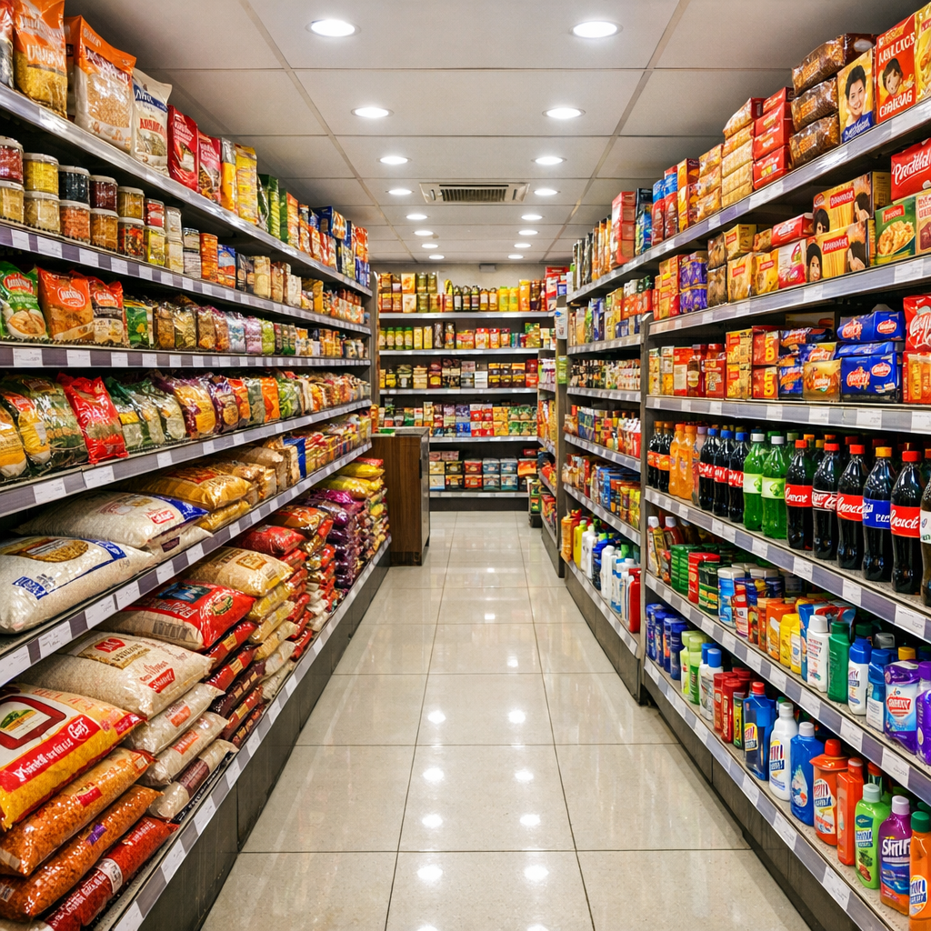 VAIGAI MINIMART store aisle with groceries